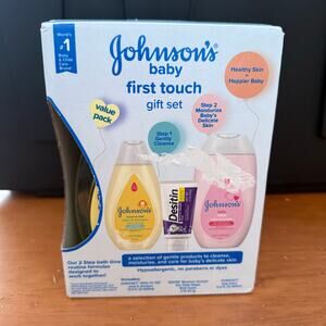 NEW Johnson's Baby First Touch Gift Set Shampoo Diaper Cream Lotion